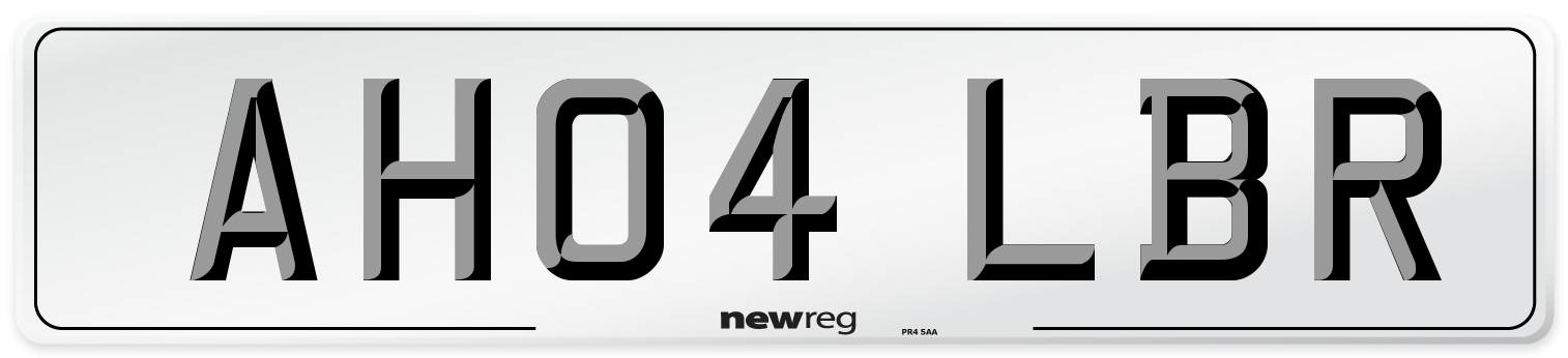 AH04 LBR Number Plate from New Reg